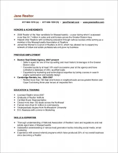 real estate agent resume sample