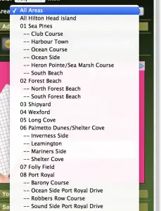 Area Dropdown on HiltonHeadMLS.com