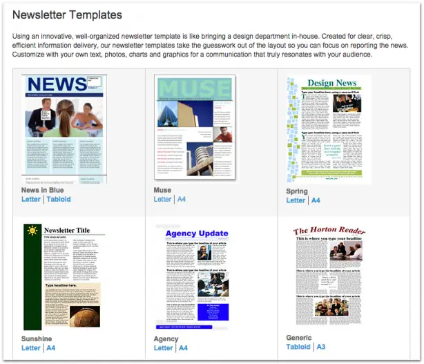 Xerox newsletter templates