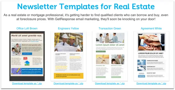 GetResponse email marketing templates