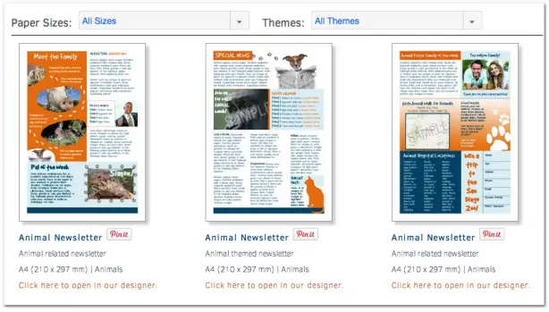 PageProdigy newsletter templates