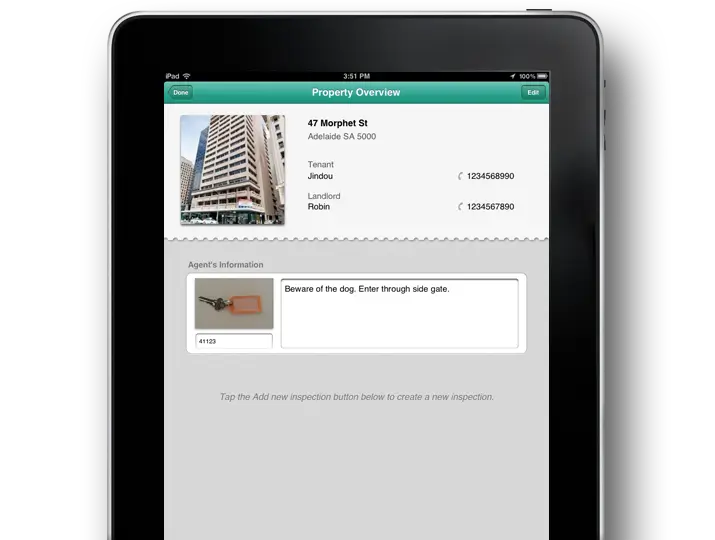 property inspection app for iPad