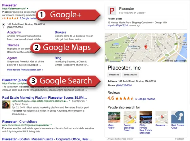 Google My Business search results page