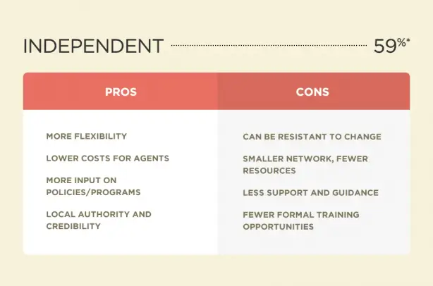 Pros and cons of an independent real estate office