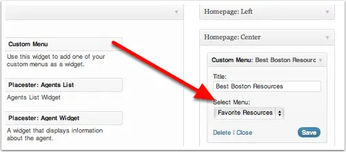 Demonstrate custom menu widget