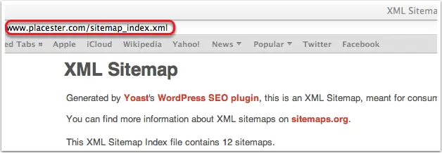 Copy sitemap for google webmaster tools