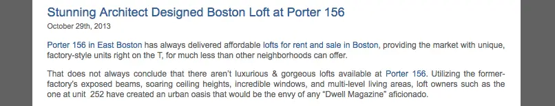 Boston Lofts Blog Post Example