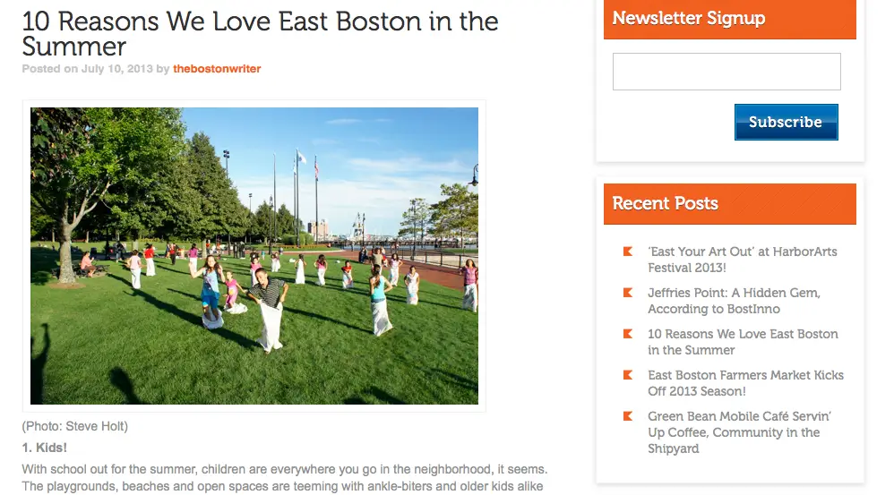 Live Eastie Blog Post Example