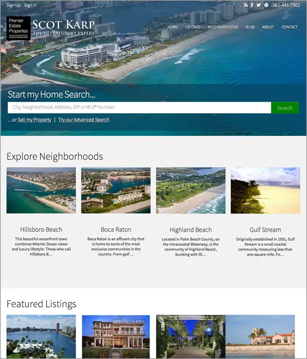 Scot Karp real estate website design