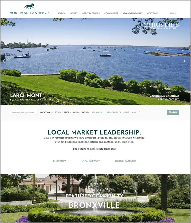 Houlihan Lawrence real estate website design