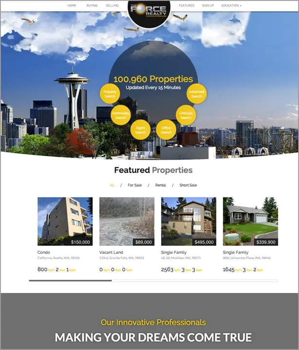 Force Realty real estate website design