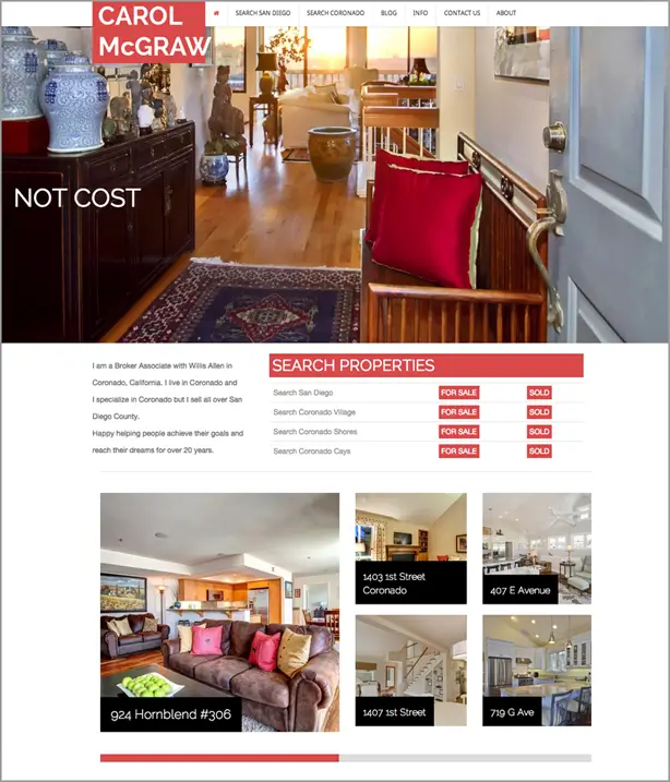 Carol McGraw real estate website design