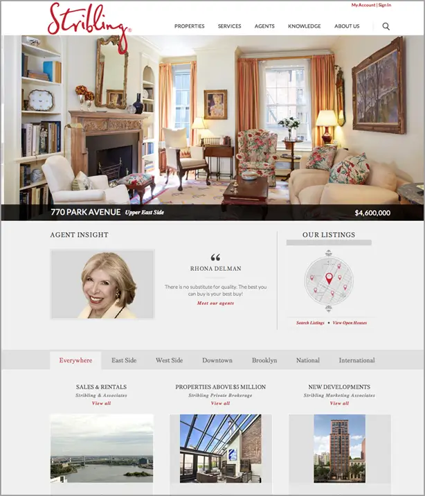 Stribling Associates real estate website design