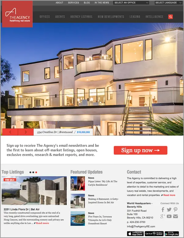 The Agency real estate website design