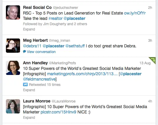 placester twitter feed snapshot