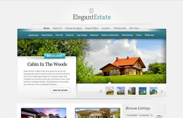 Elegant Estate WordPress website theme