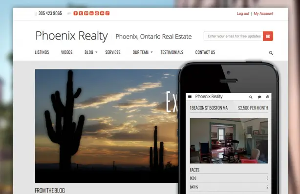 Placester's Phoenix WordPress website theme