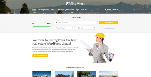 ListingPress WordPress website theme