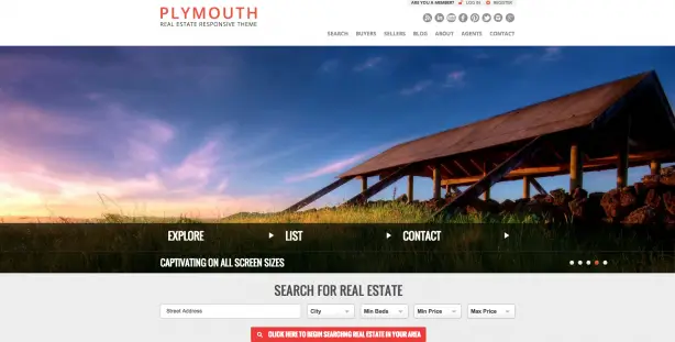 Placester's Plymouth WordPress website theme