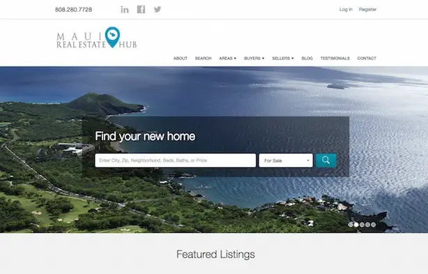 Placester real estate website Maui Real Estate Hub