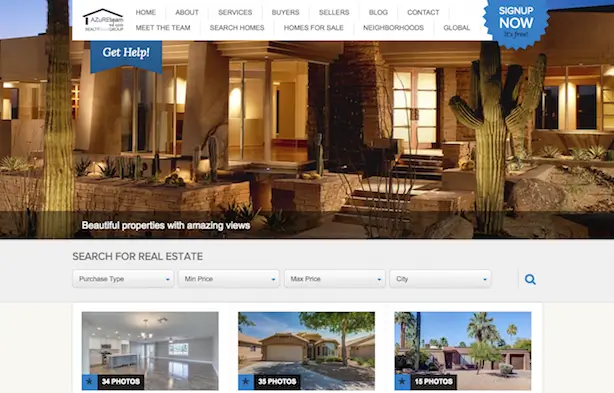 Placester real estate website Azure Realty