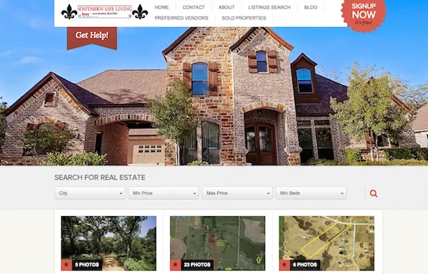 Placester real estate website Southern Life Living