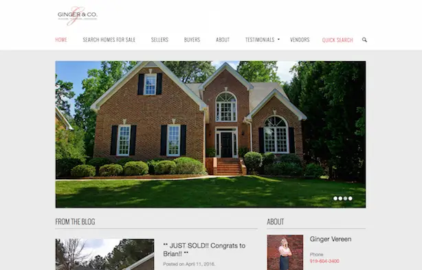 Placester real estate website Ginger and Co