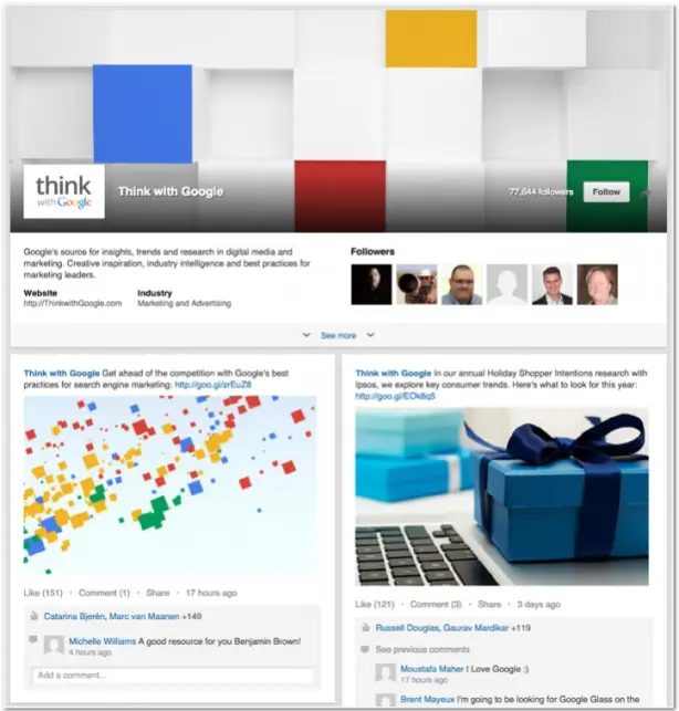 Think with Google LinkedIn Showcase page