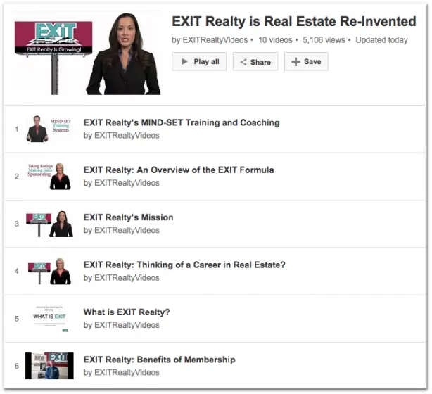 EXIT Realty YouTube playlist