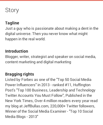 Jeff Bullas Google Plus Bio