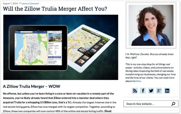 Melissa Zavala broker real estate blog Zillow Trulia