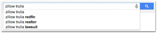 Google search recommendations Zillow Trulia