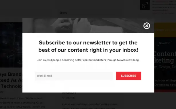 Newscred popup