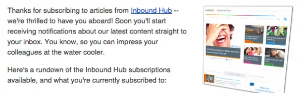 hubspot welcome email