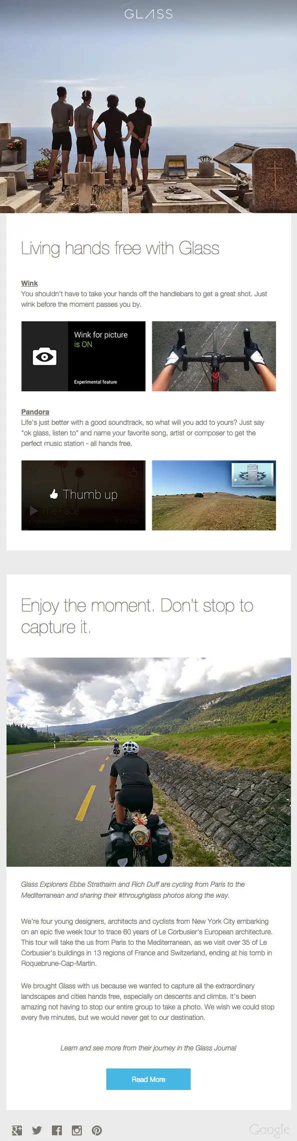 Google Glass email newsletter