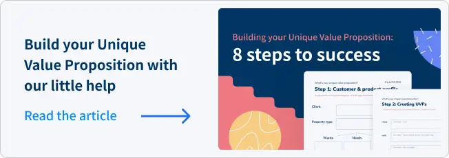 Banner promoting Placester' article about Building the Unique Value Proposition